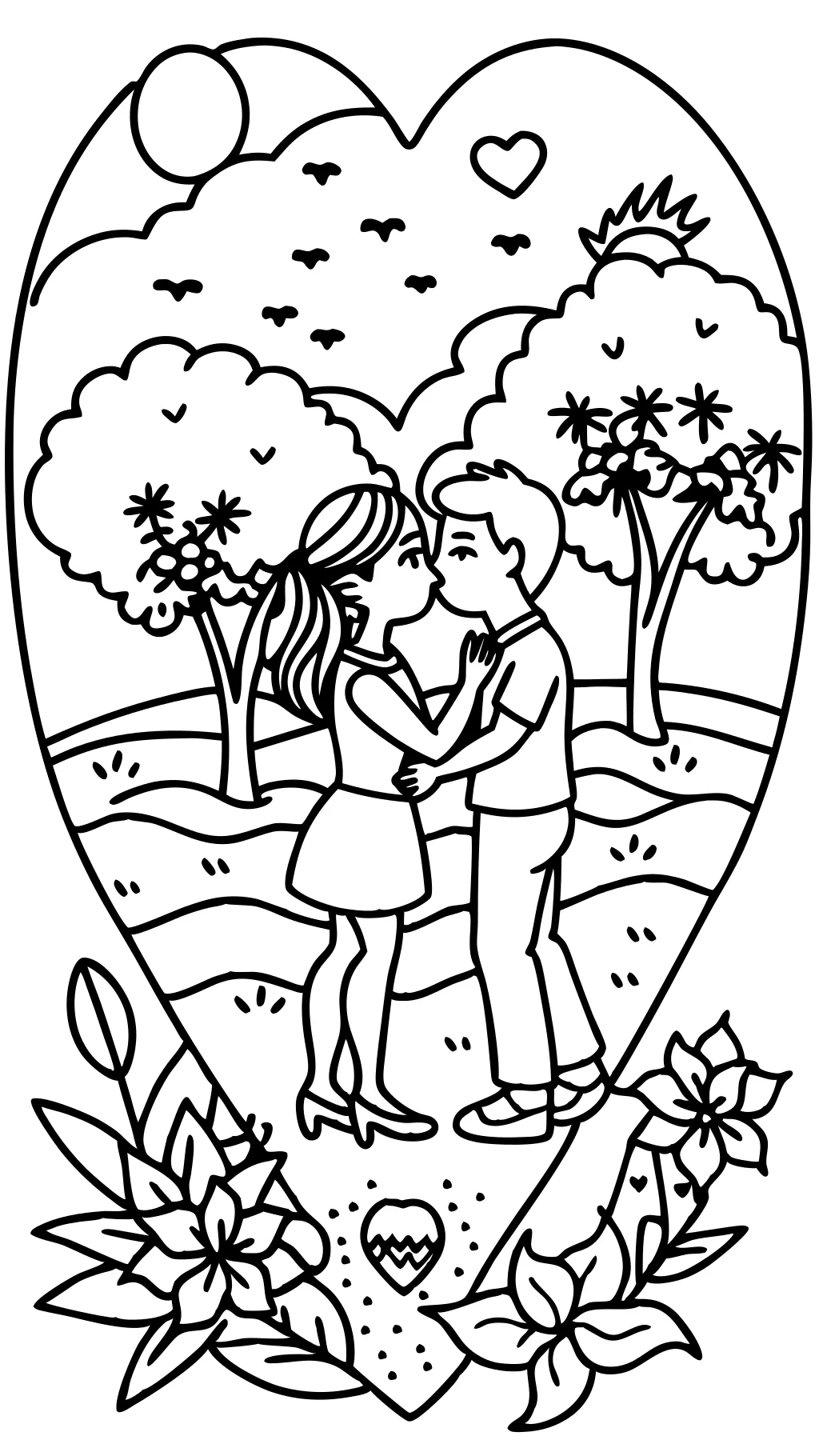 kisses coloring pages